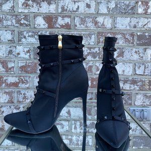 Billie So Me Black Stretch Billie High Heel Ankle Boots